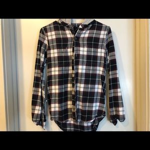 Burgundy/White Flannel Hoodie